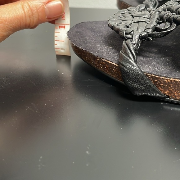 Nine West sandal stiletto black braided leather zipper  platform US7.5 - Picture 12 of 12